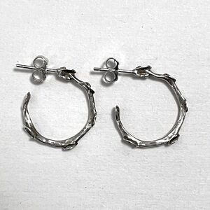 Petal hoop earrings sterling silver